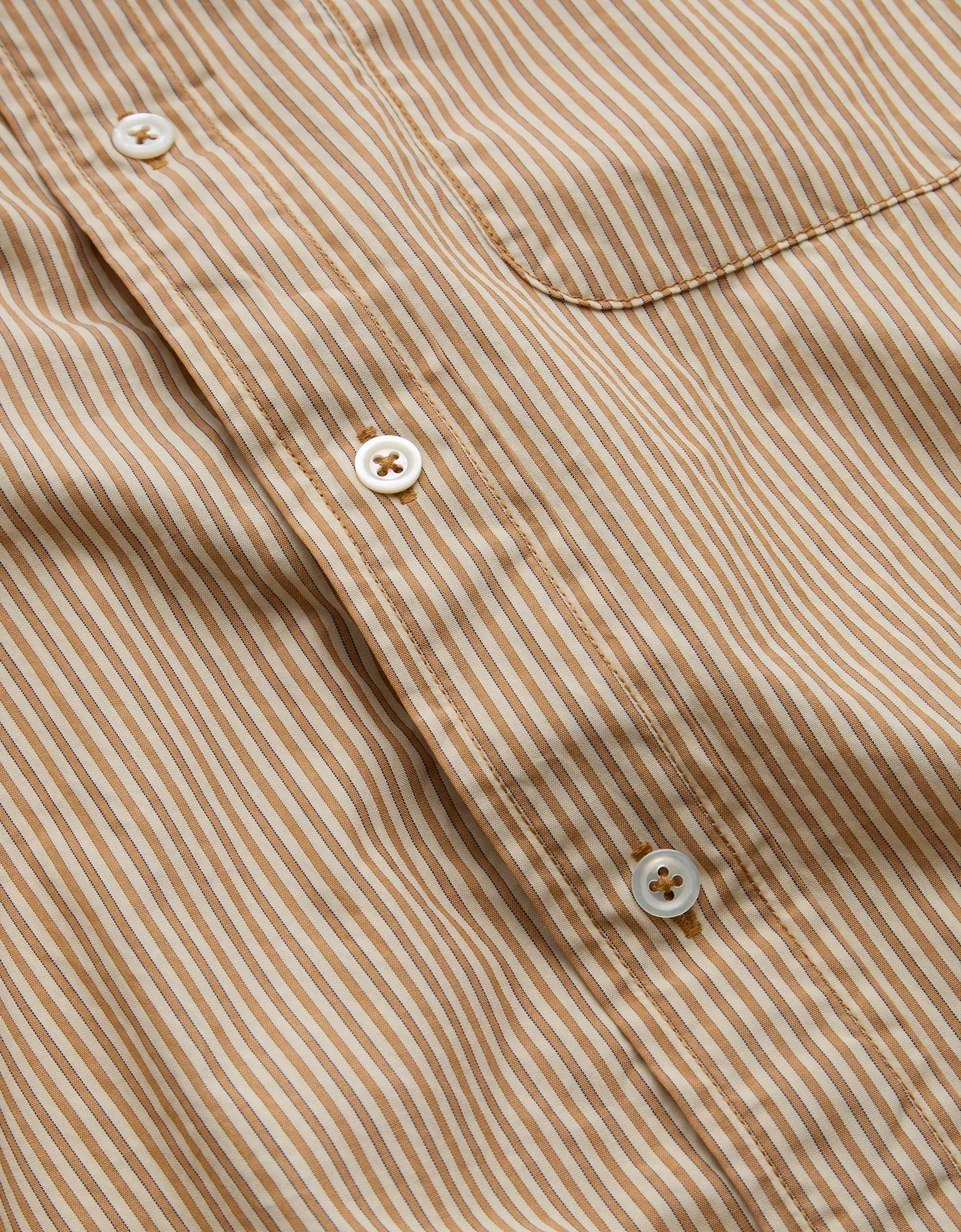 AE77 Premium Relaxed Striped Poplin Button-Up Shirt Product Image