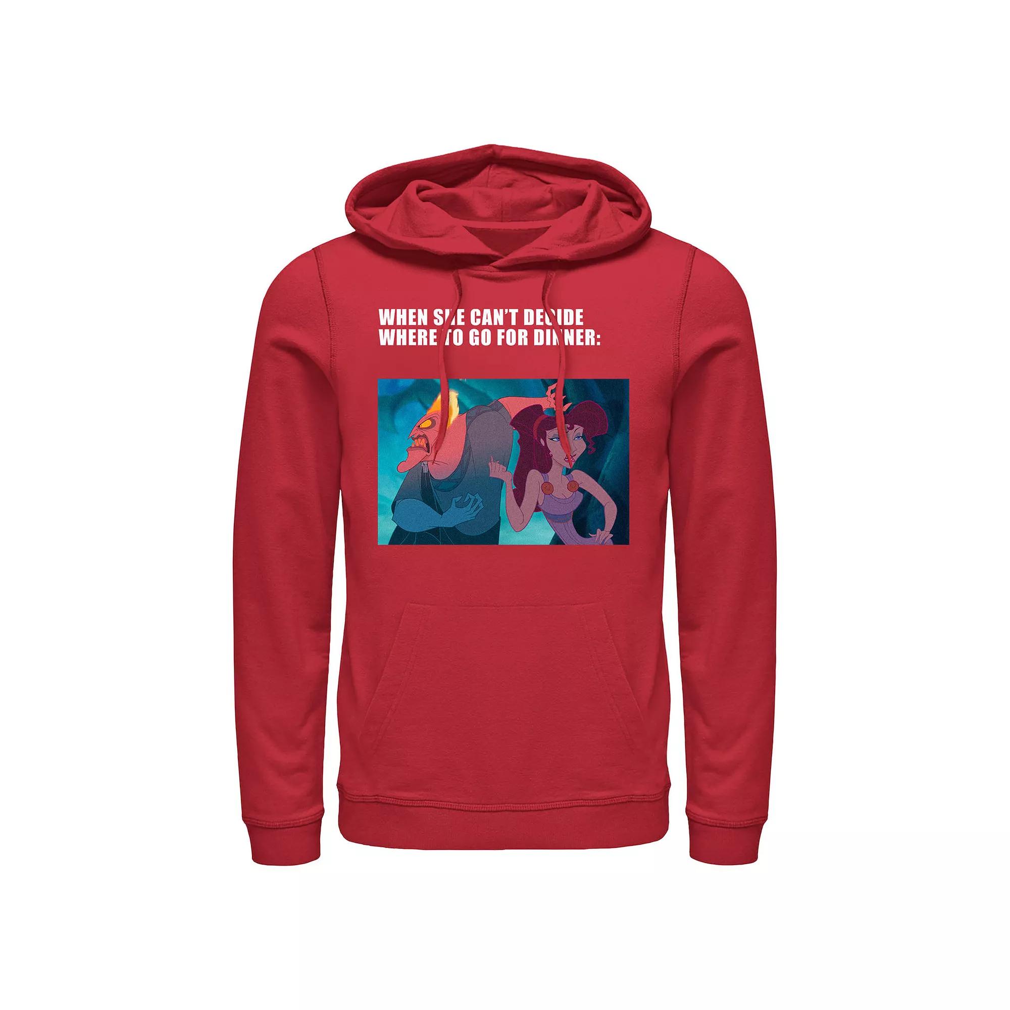 Disney's Villains Hades Dinner Meme Men's Graphic Hoodie, Size: Medium, Red Product Image