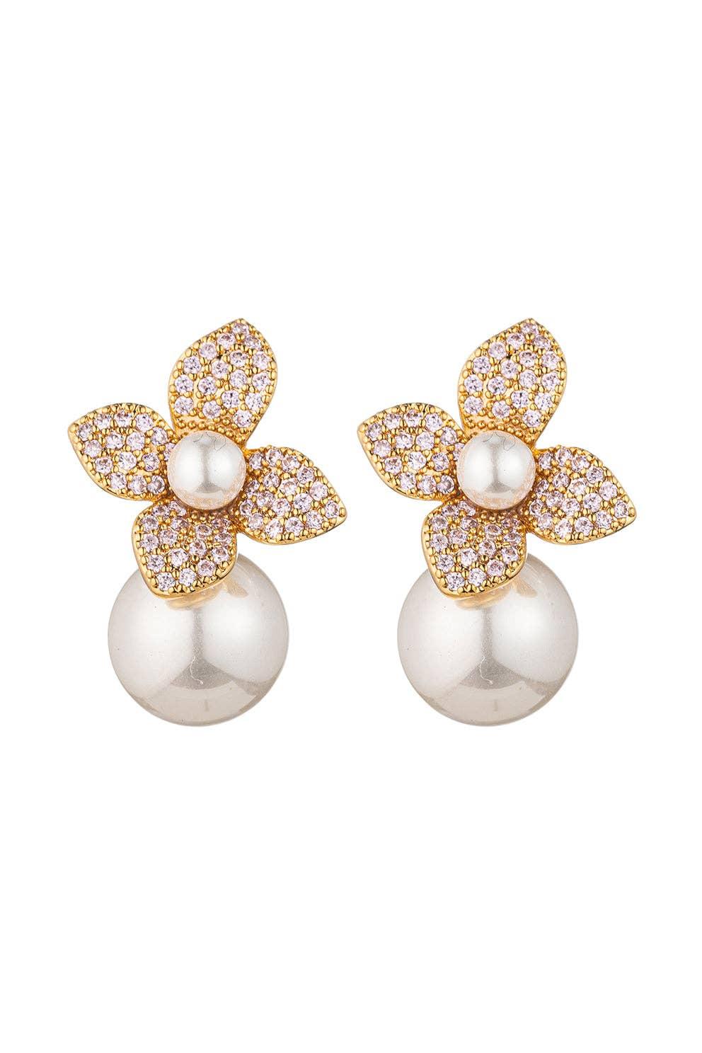Victoria Floral CZ Earrings Product Image