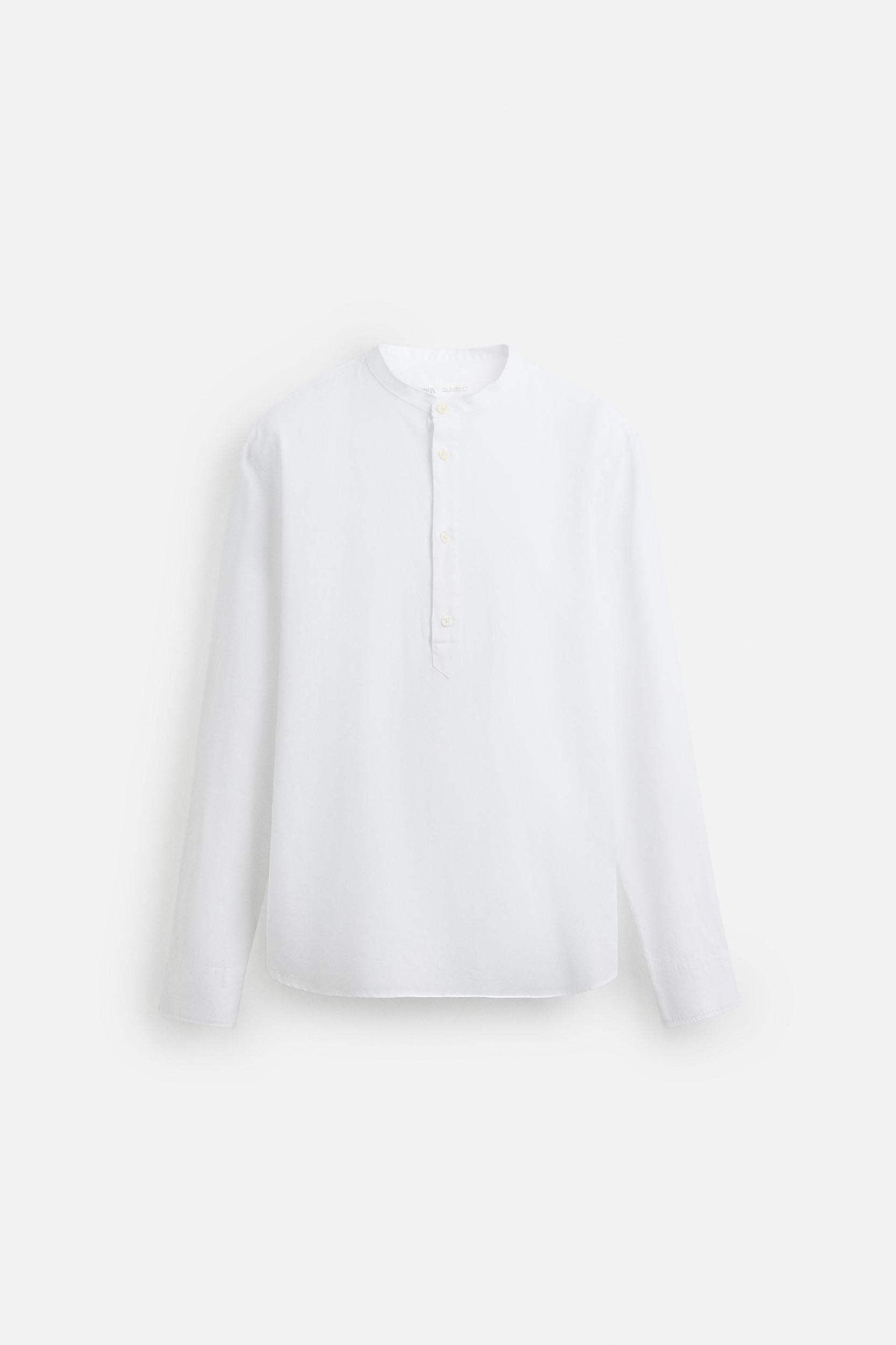 LINEN-COTTON POLO SHIRT Product Image