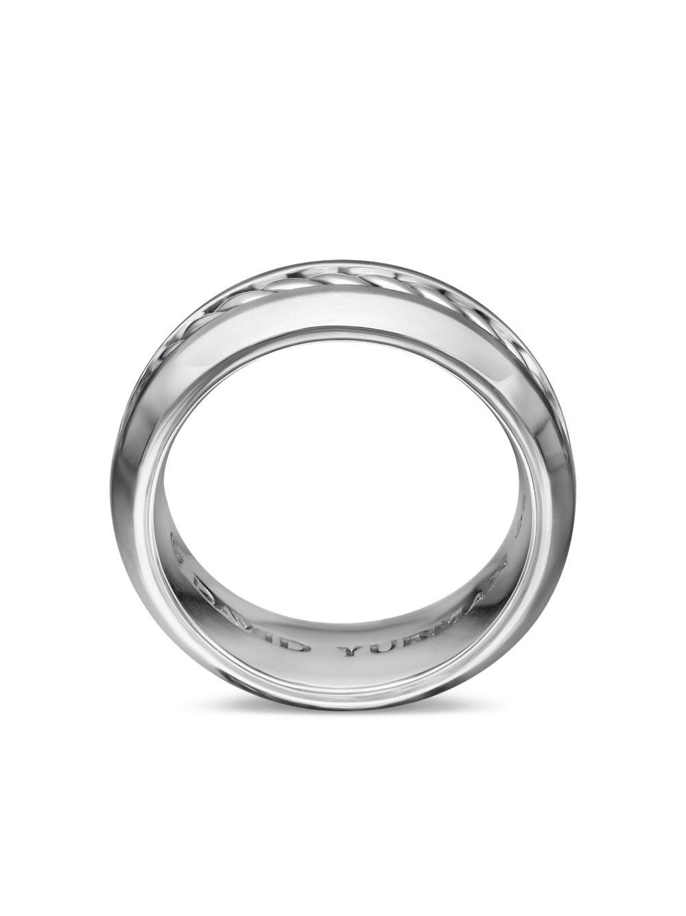 sterling silver Cable Inset band ring (8mm) Product Image