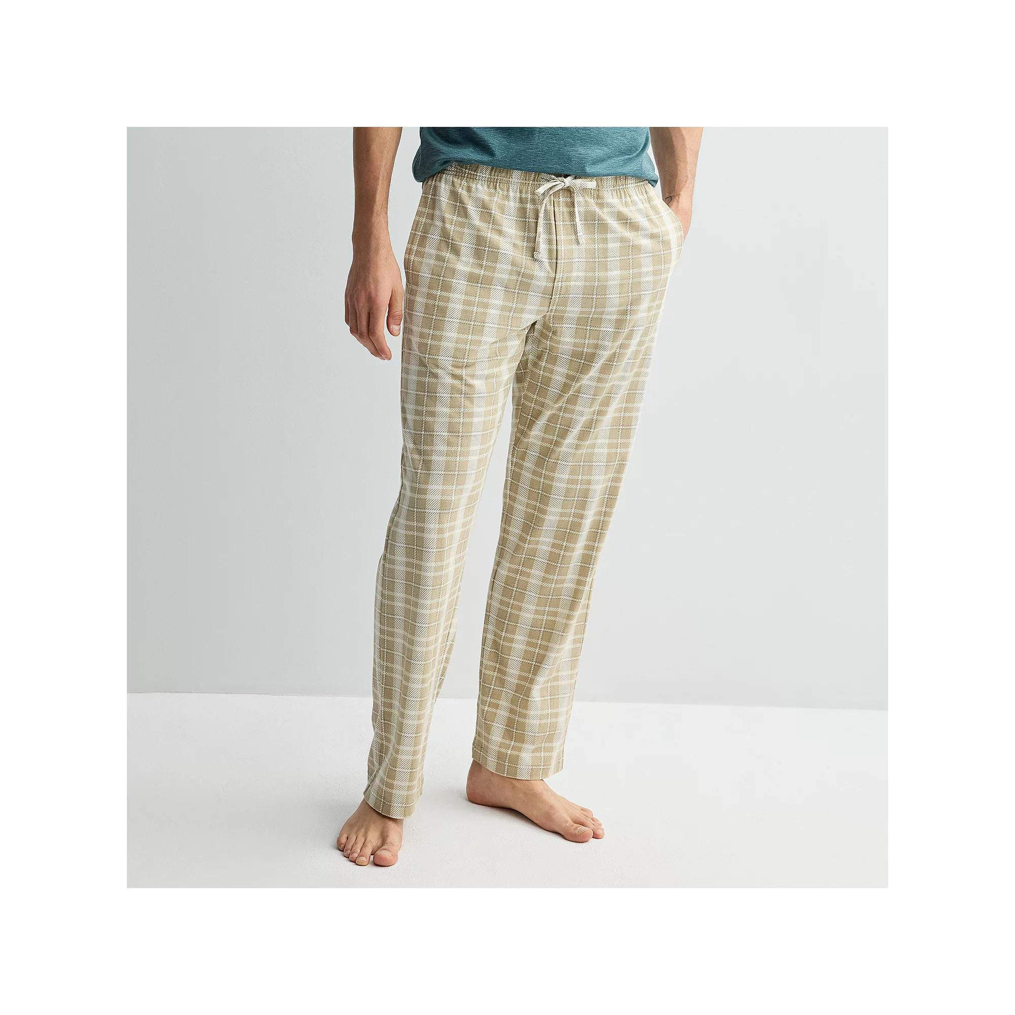 Men's Sonoma Goods For Life® Essential Knit Pajama Pants, Size: XXL, Plaid Green Product Image