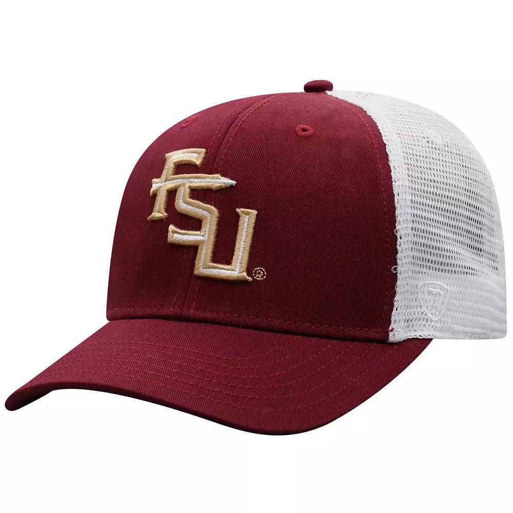 Men's Top of the World Garnet/White Florida State Seminoles Victory Baseline Trucker Adjustable Hat, Red Product Image