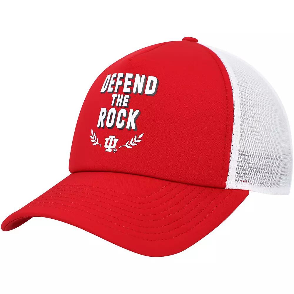 Men's adidas Crimson Indiana Hoosiers Phrase Foam Front Trucker Adjustable Hat, Red Product Image
