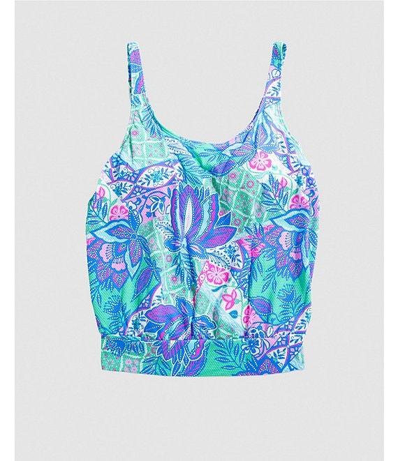 Beach House Brandy Texture Pique Scoop Neck Blouson Tankini Swim Top Product Image