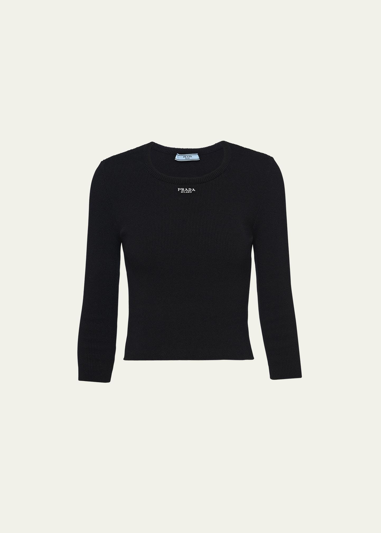 Ribbed Logo-Embroidered Slim Sweater Product Image