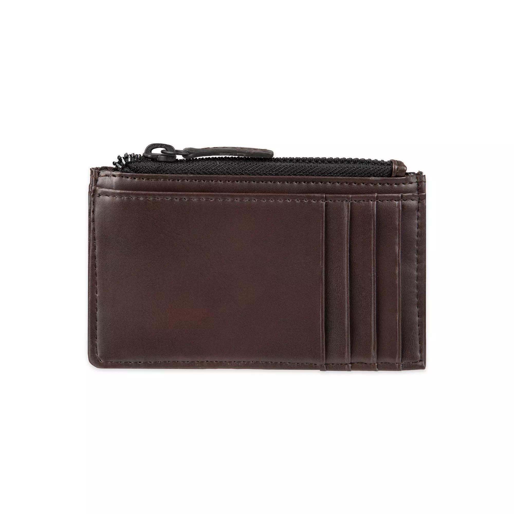 Men's Sonoma Goods For Life® RFID Side Zip Closure Card Case Wallet, Brown Product Image