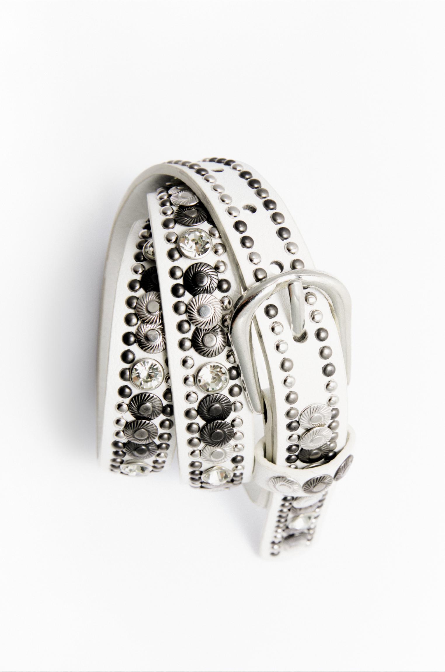 Studded faux leather belt Product Image