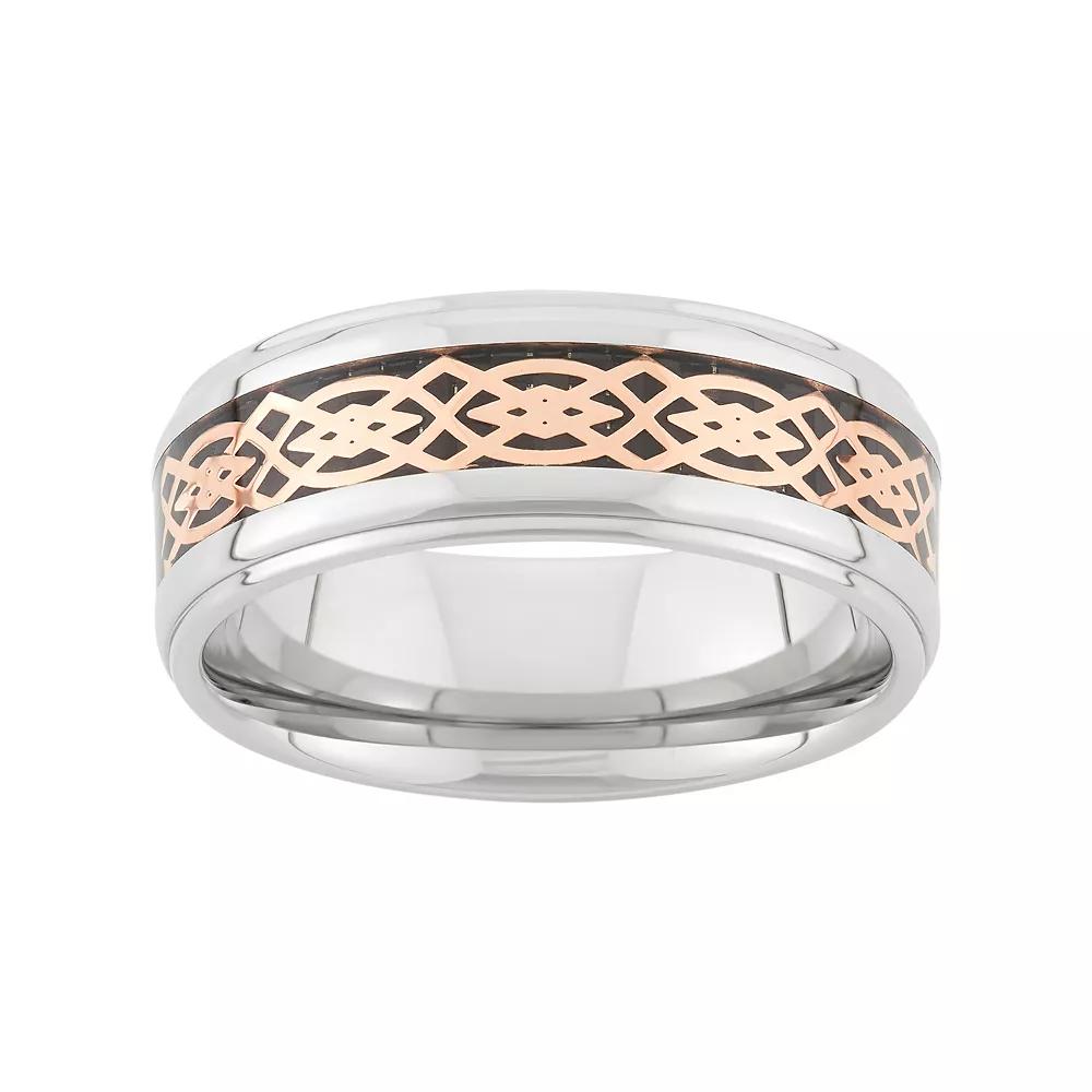 Tri-Tone Stainless Steel Celtic Wedding Band - Men, Men's, Size: 11, Grey Product Image