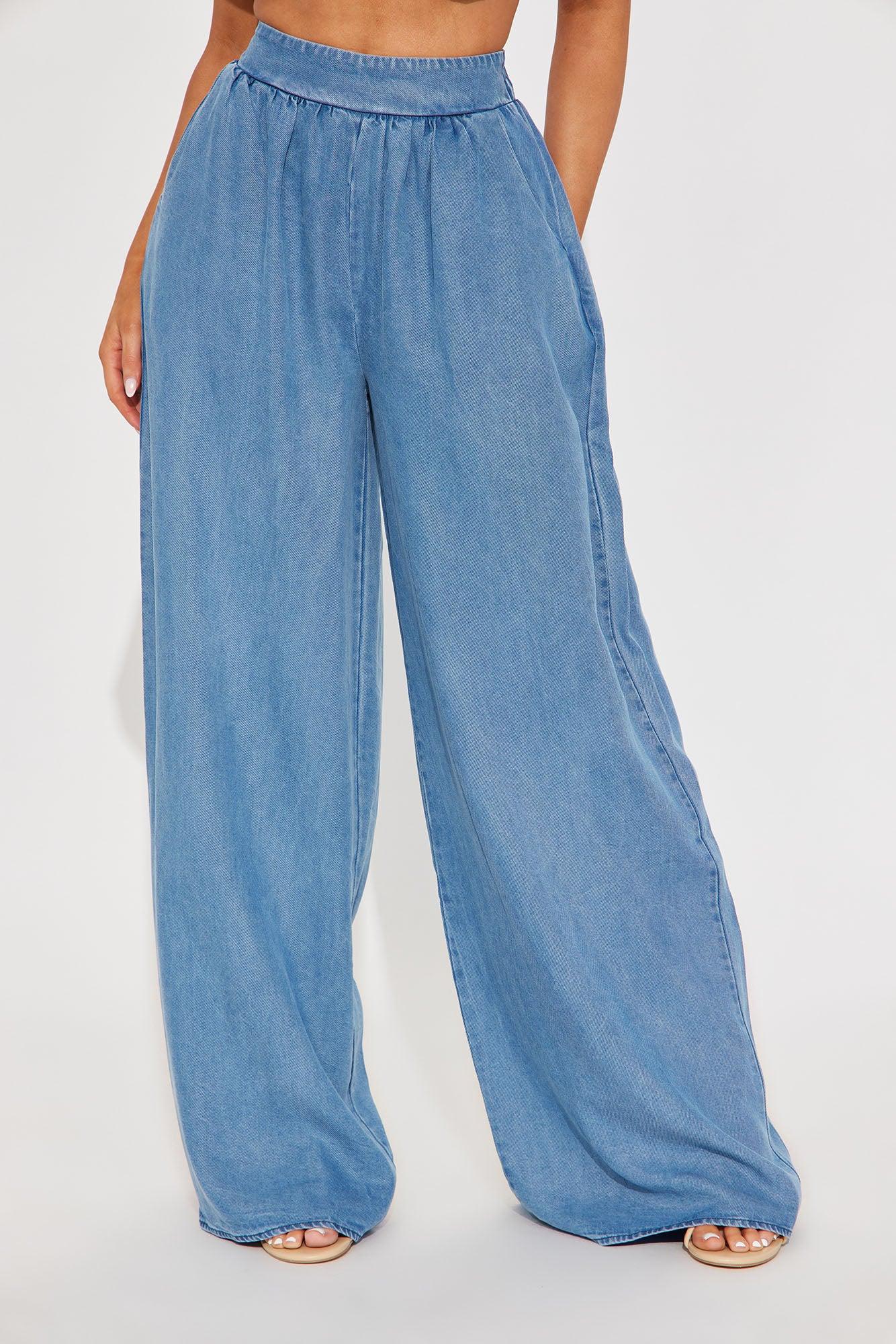 Gloriana Wide Leg Pant - Medium Wash Product Image