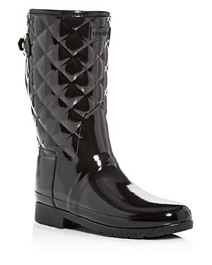 Hunter Womens Refined Quilted Gloss Rain Boots Product Image