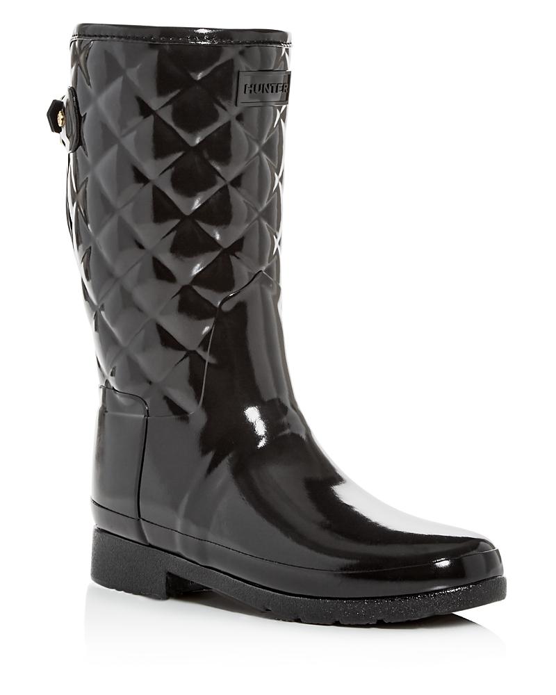 Hunter Womens Refined Quilted Gloss Rain Boots Product Image