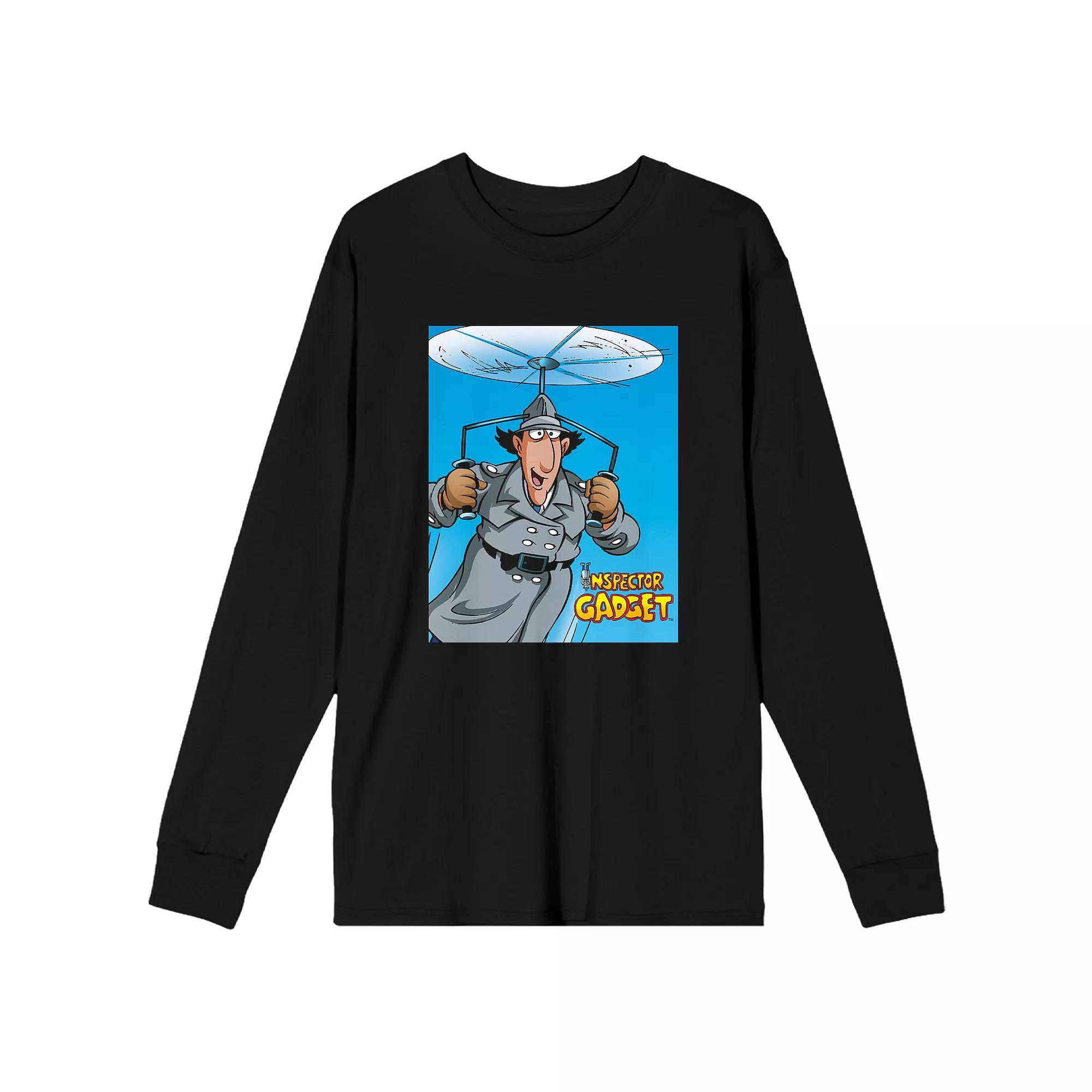 Men's Classic Inspector Gadget Cloud Long Sleeve Tee, Size: Small, Black Product Image