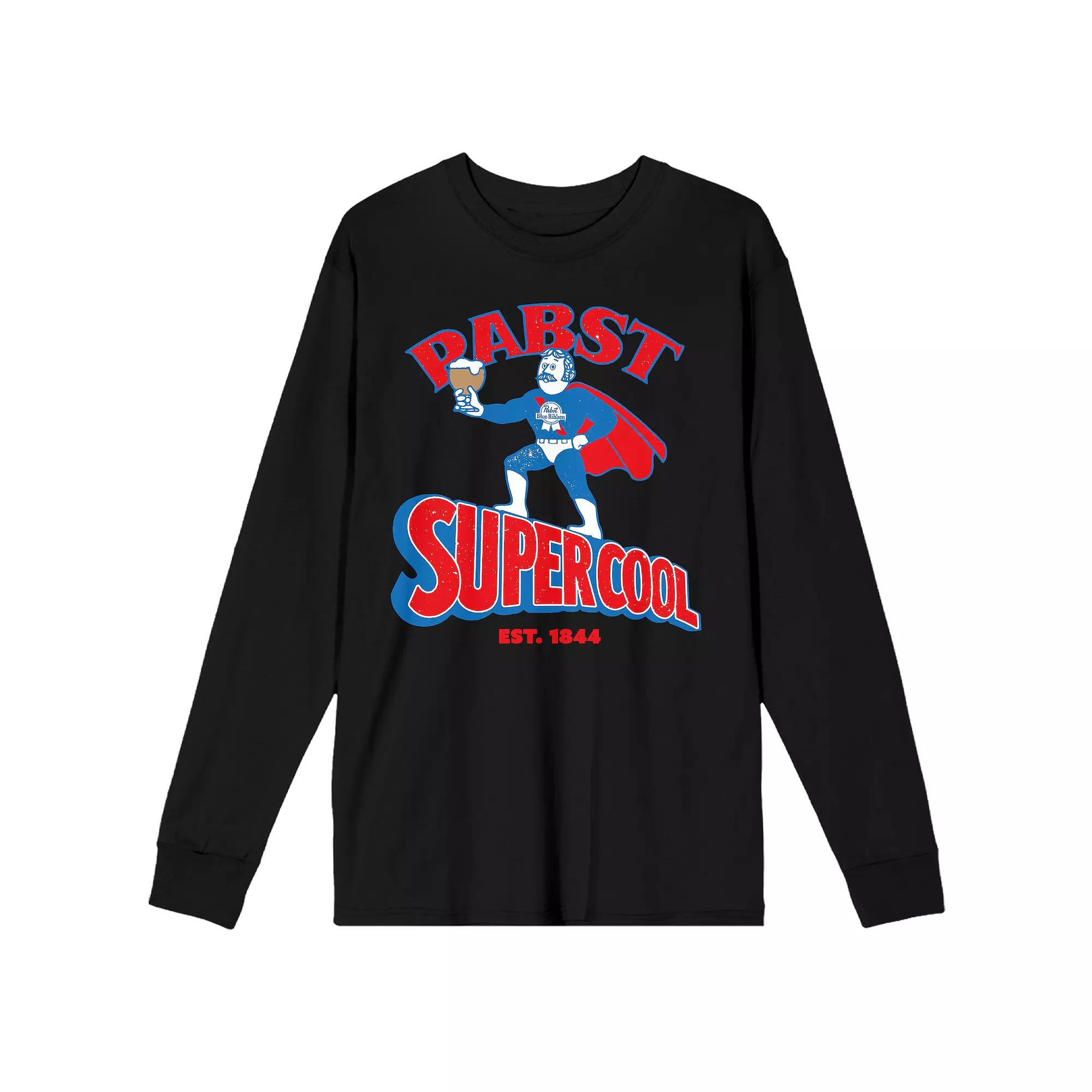 Men's Pabst Blue Ribbon Superhero Long Sleeve Tee,  Product Image