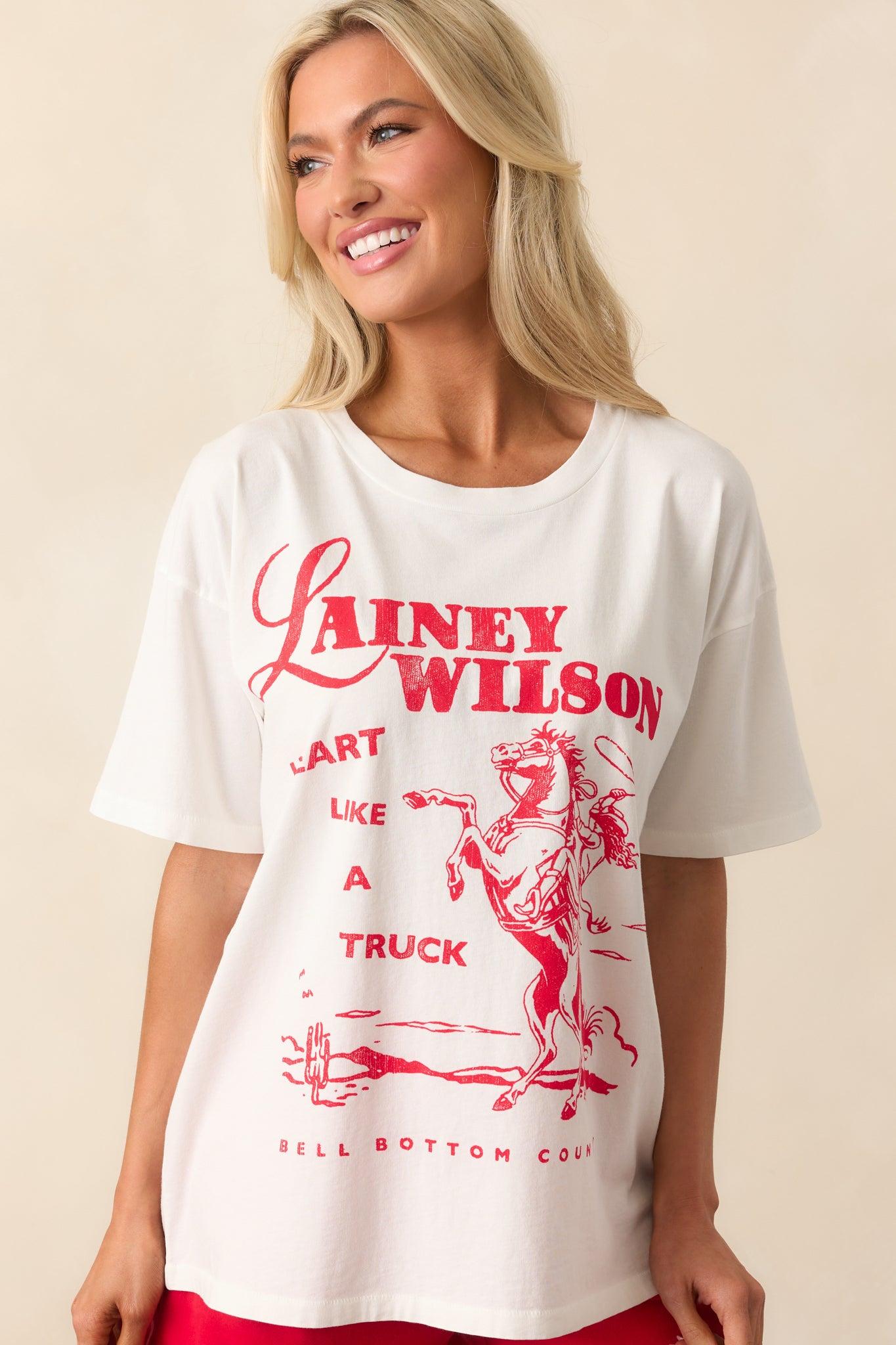 Lainey Wilson Vintage White Bell Bottom Country Merch Tee Product Image