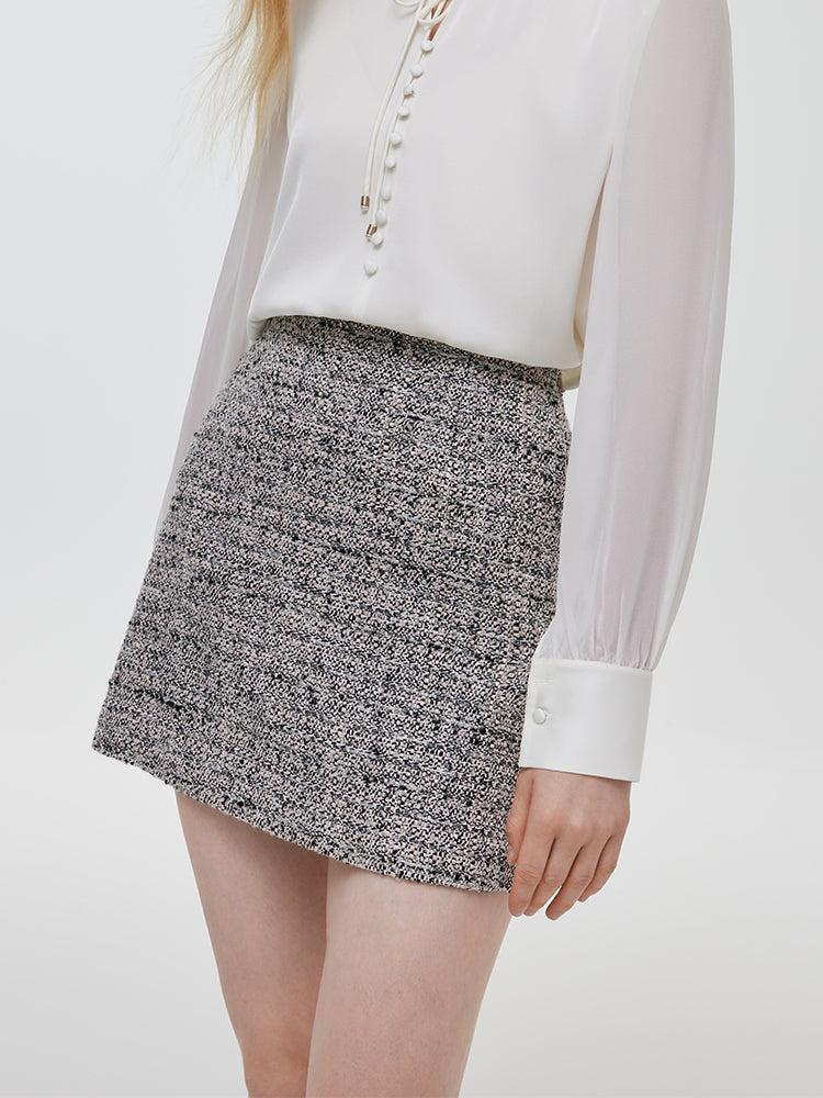 Wool Blend Tweed A-Line Women Mini Skirt Product Image