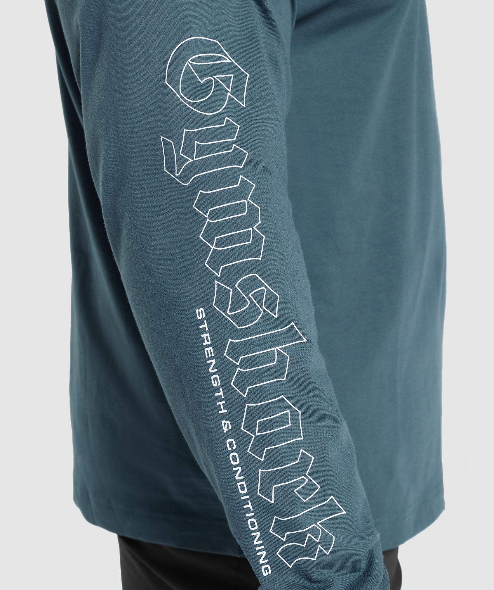 Gymshark Strength and Conditioning Long Sleeve T-Shirt - Cargo Blue Male Product Image