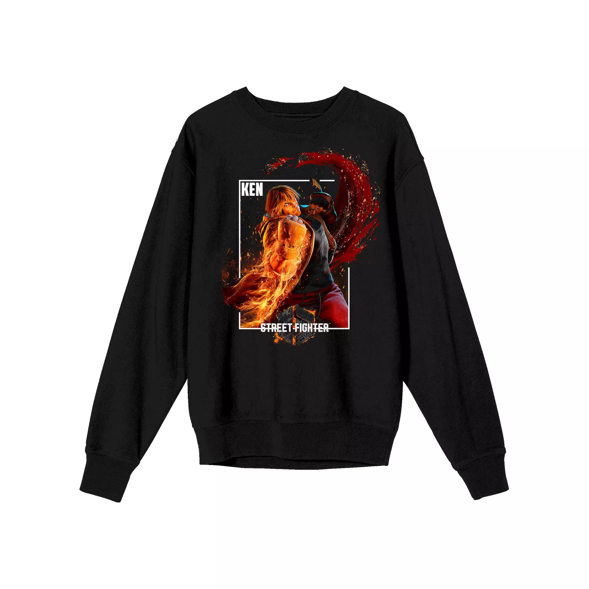 Men's Street Fighter VI Ken Fiery Long Sleeve Graphic Tee,  Product Image
