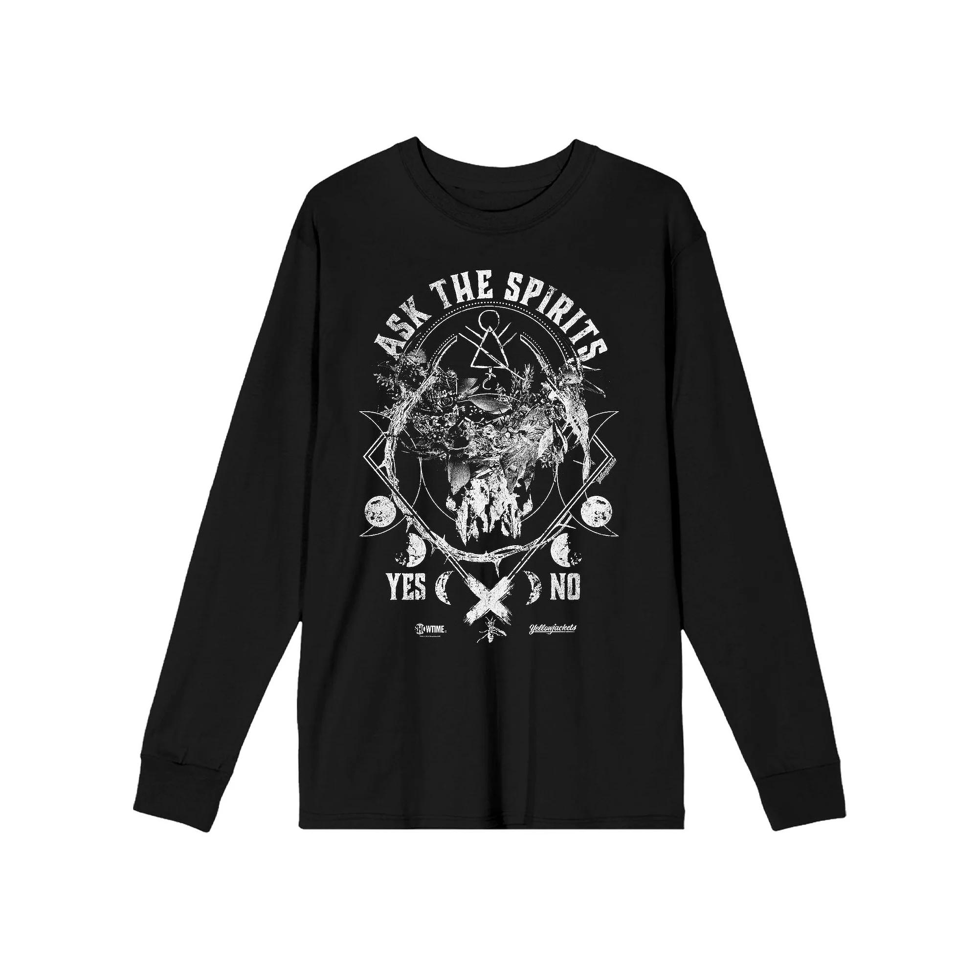 Men's Yellowjackets " Ask the Spirits" Long Sleeve Graphic Tee, Size: Medium, Black Product Image
