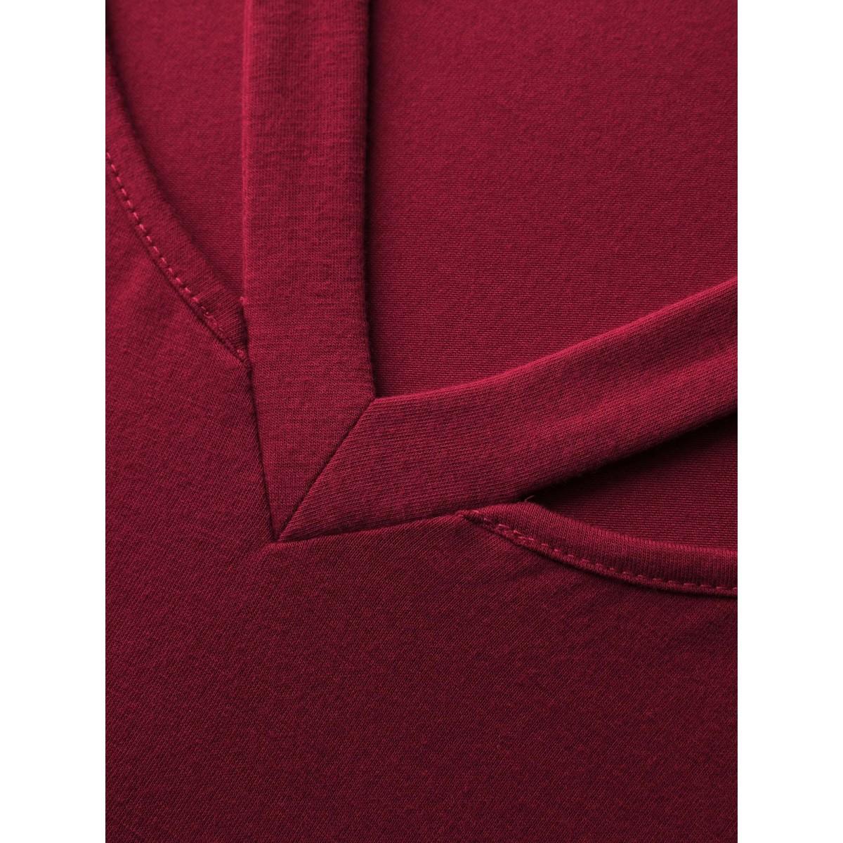 Plus Size Supersoft Stretchy Cut-Out V-Neck Tank Top Women Raspberry Leisure Cut-Out V-neck Casual Tank Tops Camis BloomChic 10/M Product Image