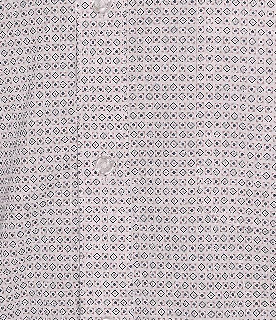 Gold Label Roundtree & Yorke Non-Iron Long Sleeve Geometric Print Poplin Sport Shirt Product Image