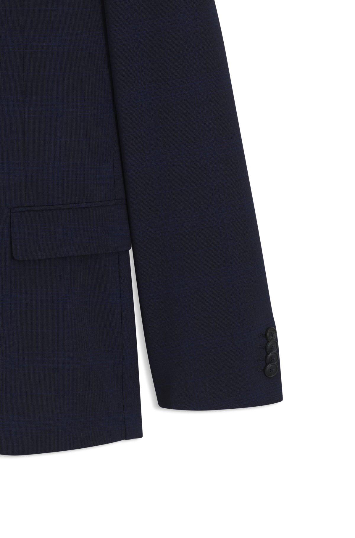Slim-fit suit in checked crease-resistant stretch wool Product Image