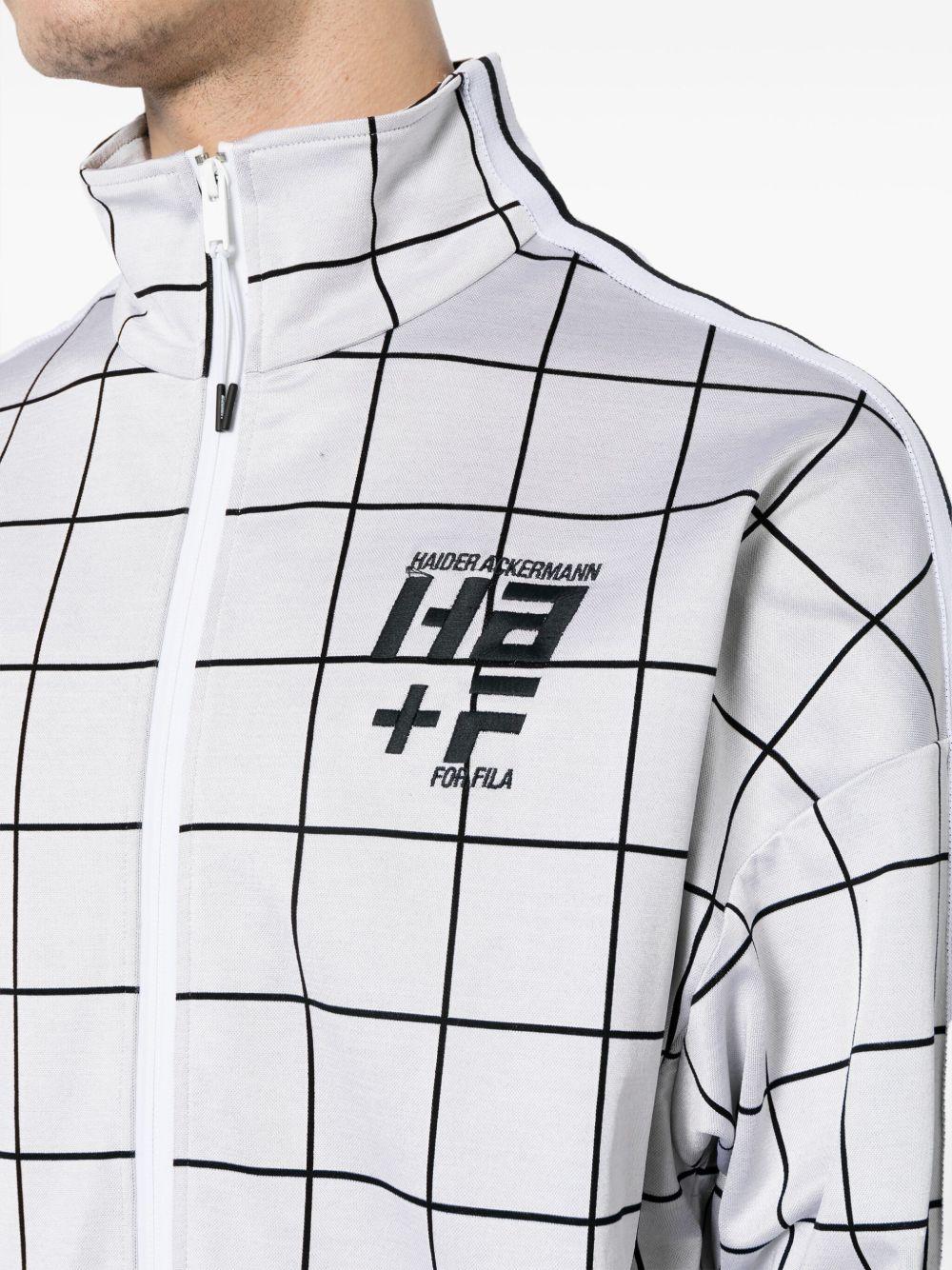 logo-print checked jacket Product Image