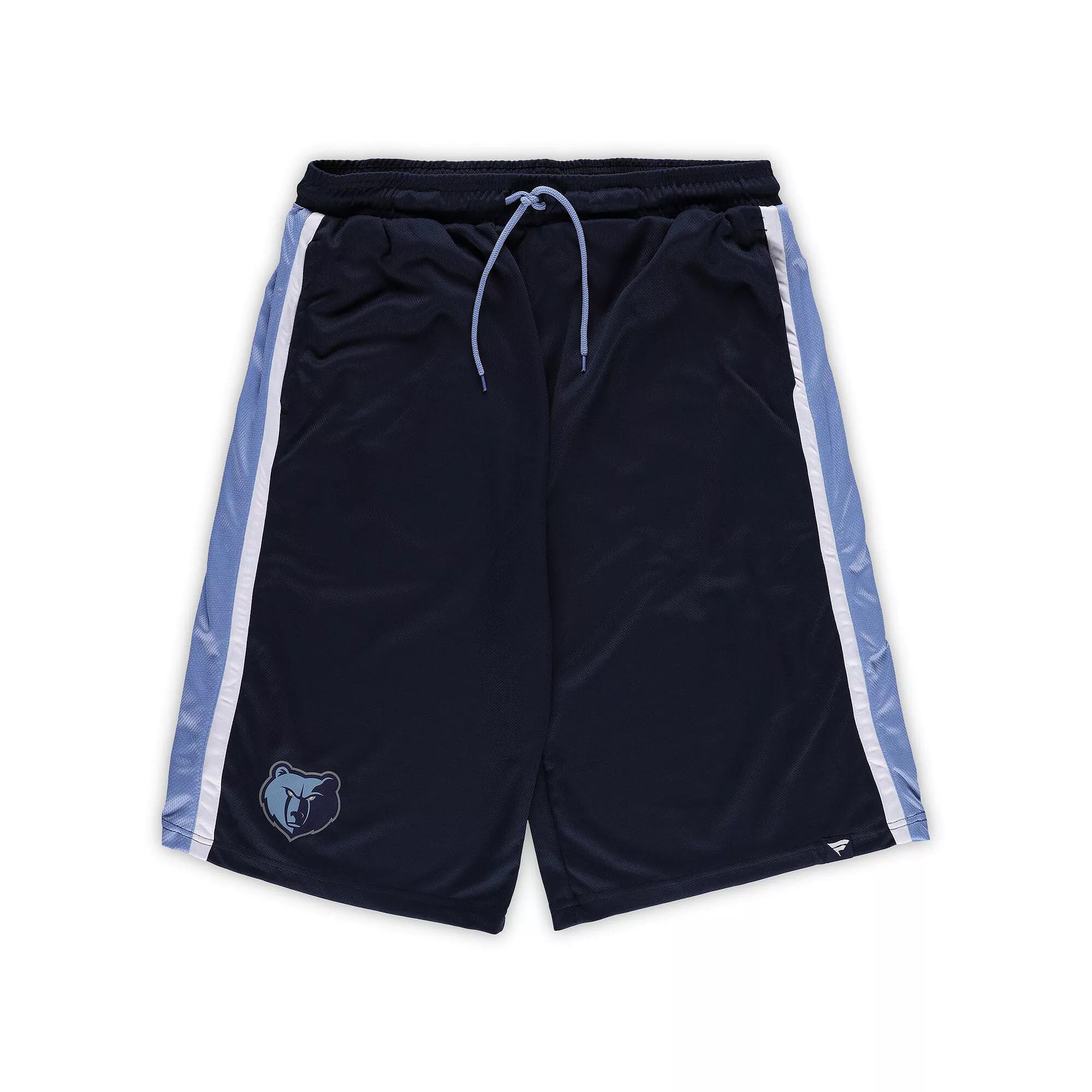 Men's Fanatics Branded Navy Memphis Grizzlies Big & Tall Referee Iconic Mesh Shorts,  Product Image