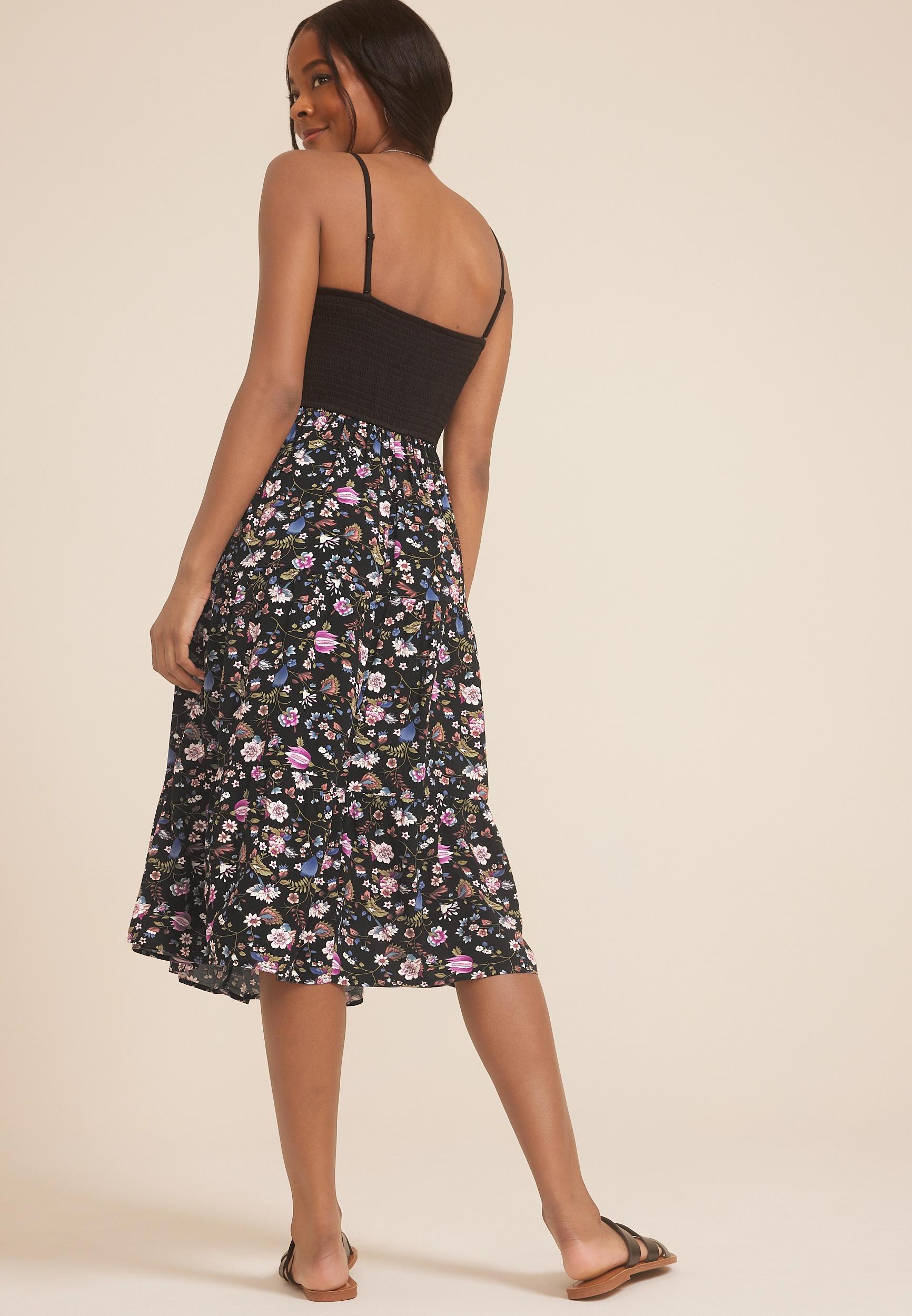 Floral Smocked Tube Midi Dress Product Image