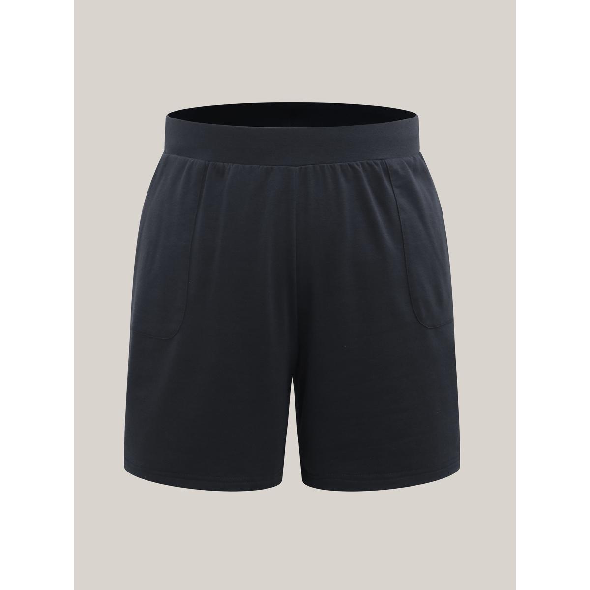 Plus Size Stretchy Waist Split Relaxed Shorts Women Midnight Leisure Slit Loose Casual Shorts BloomChic 26/4X Product Image