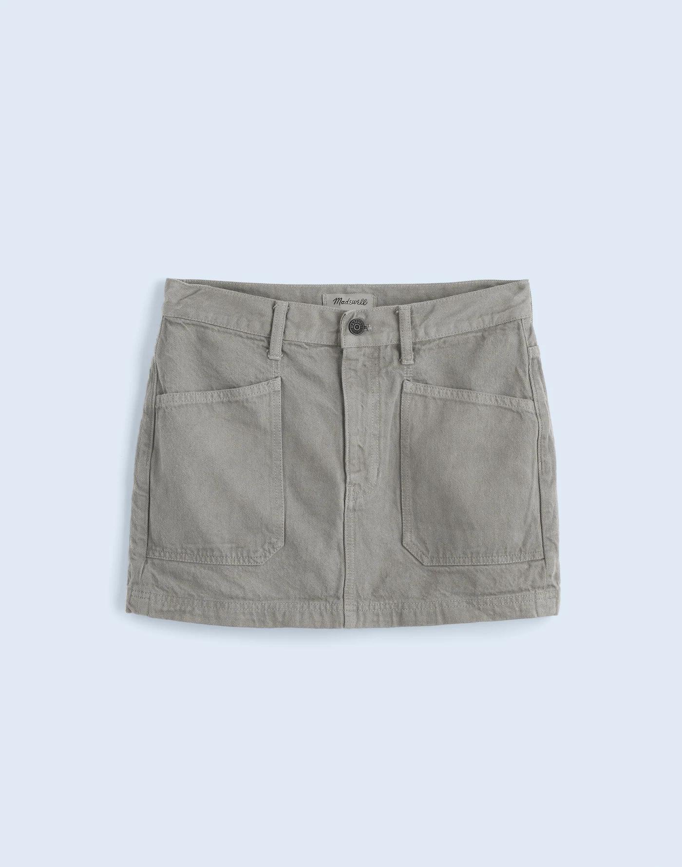 Madewell x MN Dye Studio Denim Patch-Pocket Micro Mini Skirt Product Image
