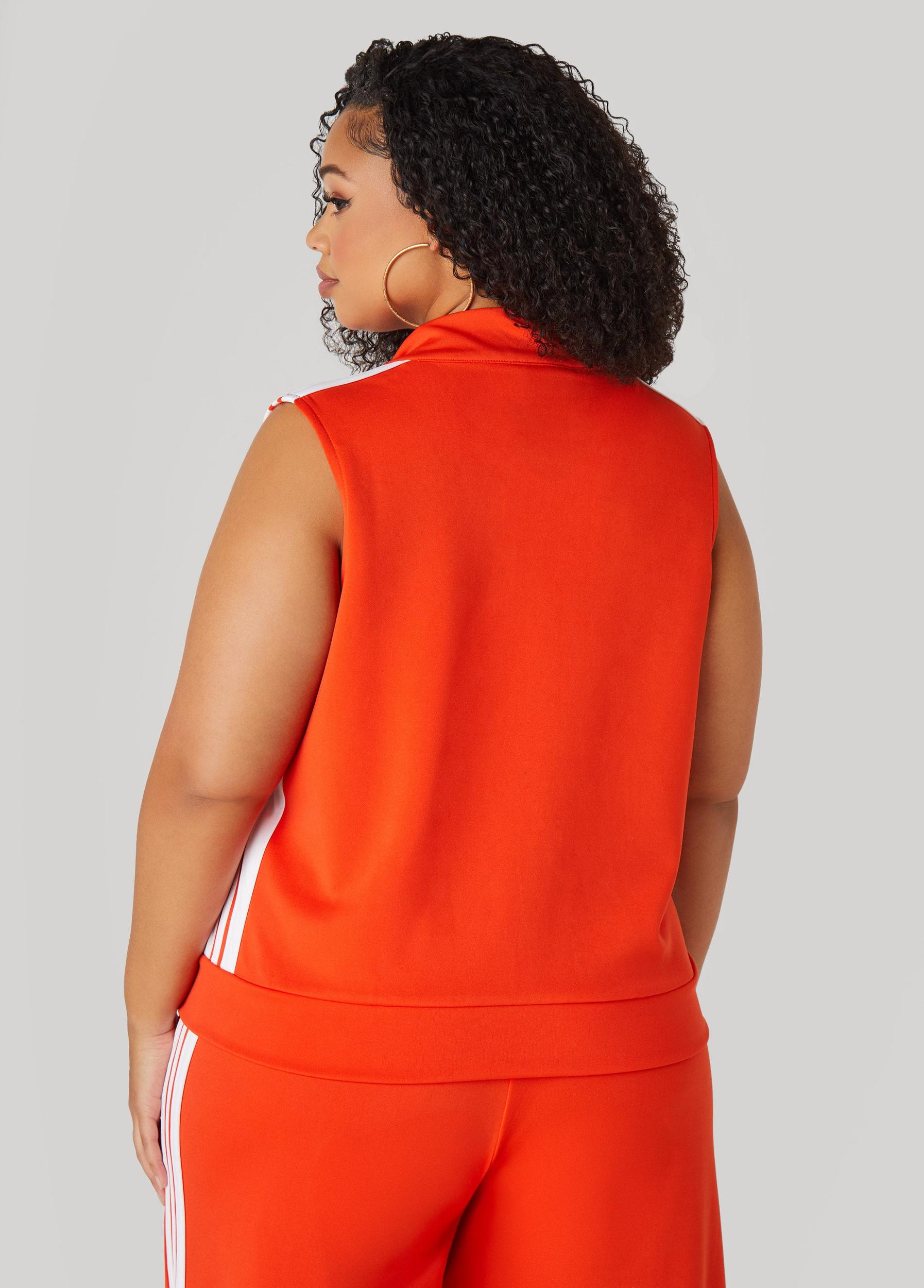 Plus Size Striped Track Vest Ashley Stewart Product Image
