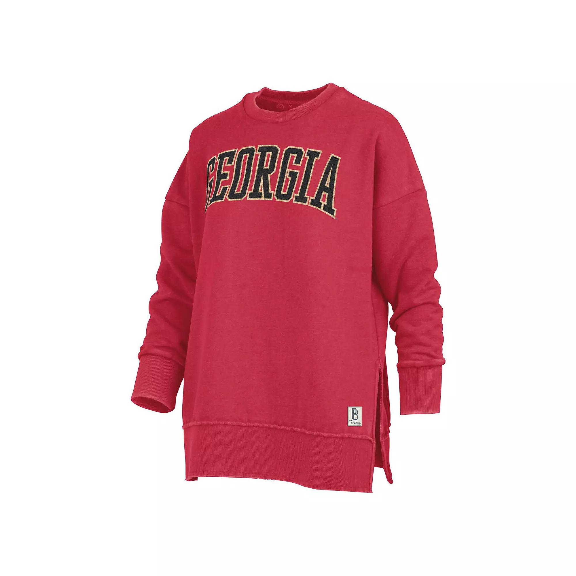 Women's Pressbox Red Georgia Bulldogs Stone Gala Oversized T-Shirt, Size: Small Product Image