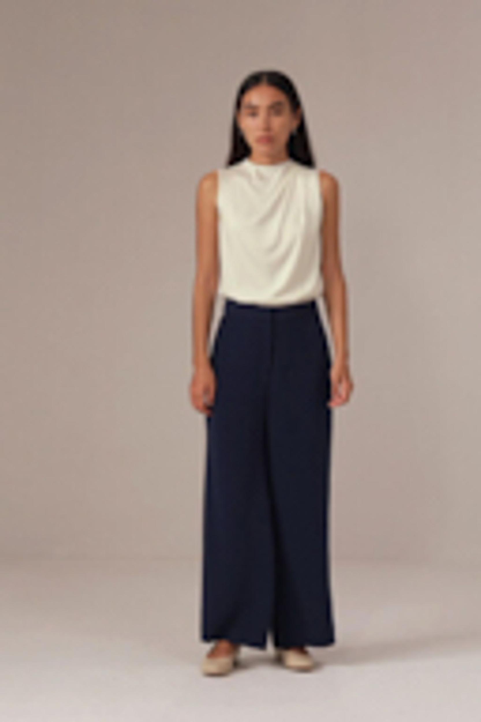 LILYSILK Silk Trousers - Womens - Royal Blue 100% Organic Silk - High-Quality Wide Leg Pants 16 Product Image