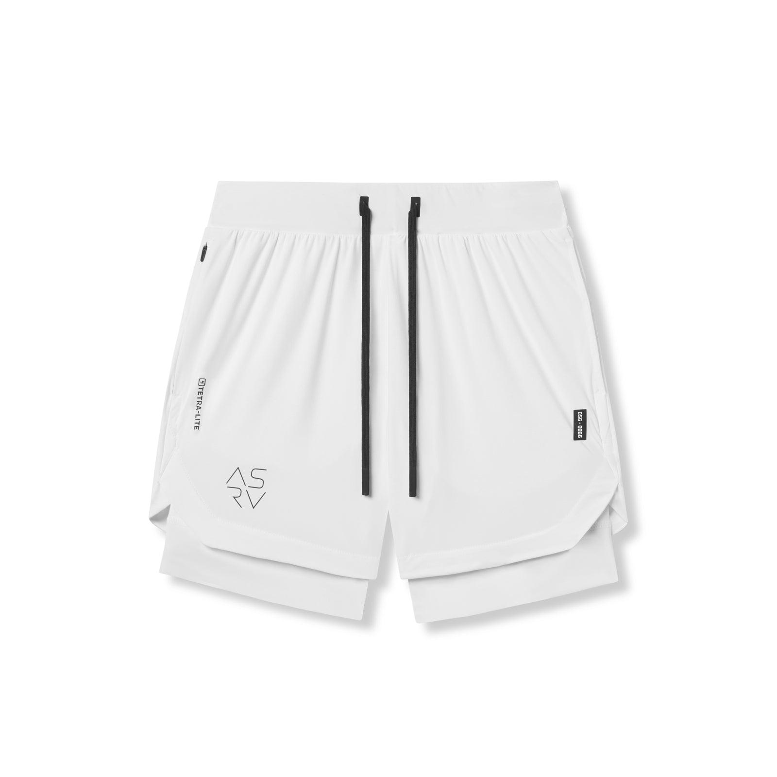 0866. Tetra-Lite® 7" Liner Short - White "Cyber"/White Male Product Image