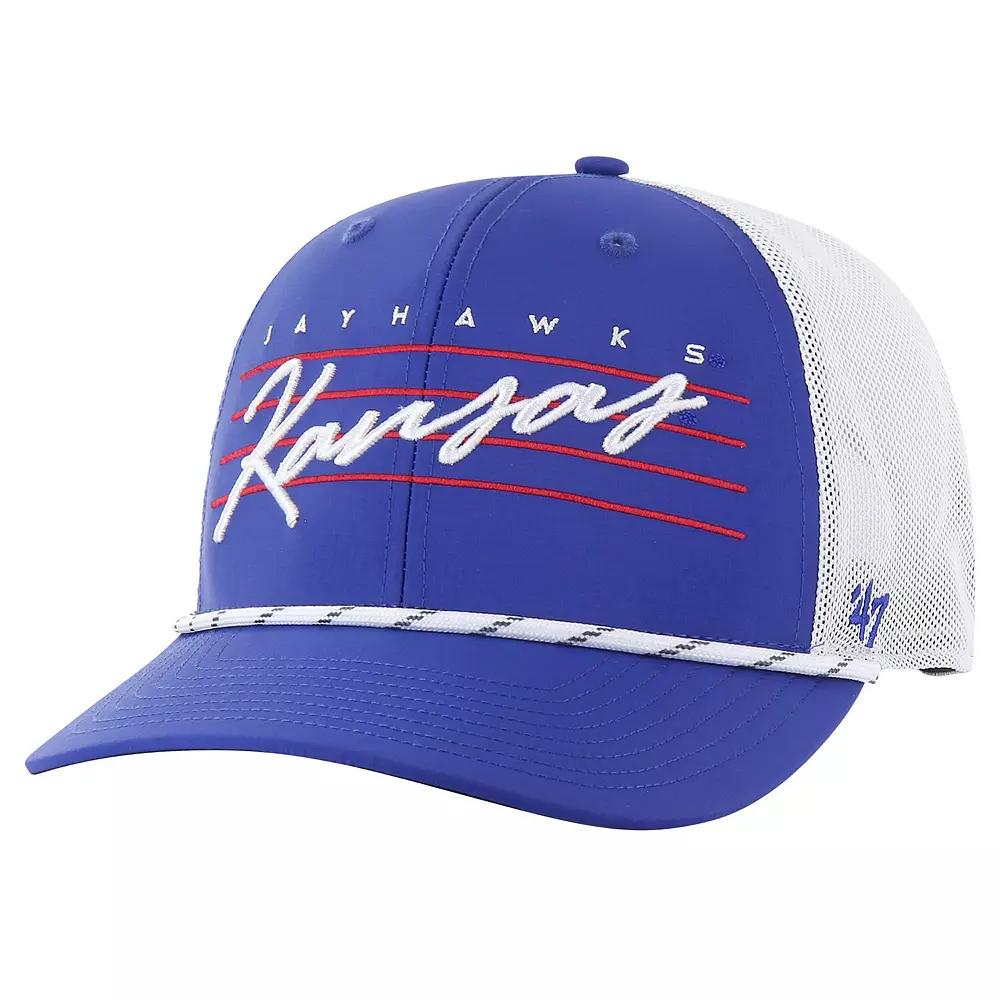 Men's '47 Royal Kansas Jayhawks Downburst Trucker Adjustable Hat, Blue Product Image