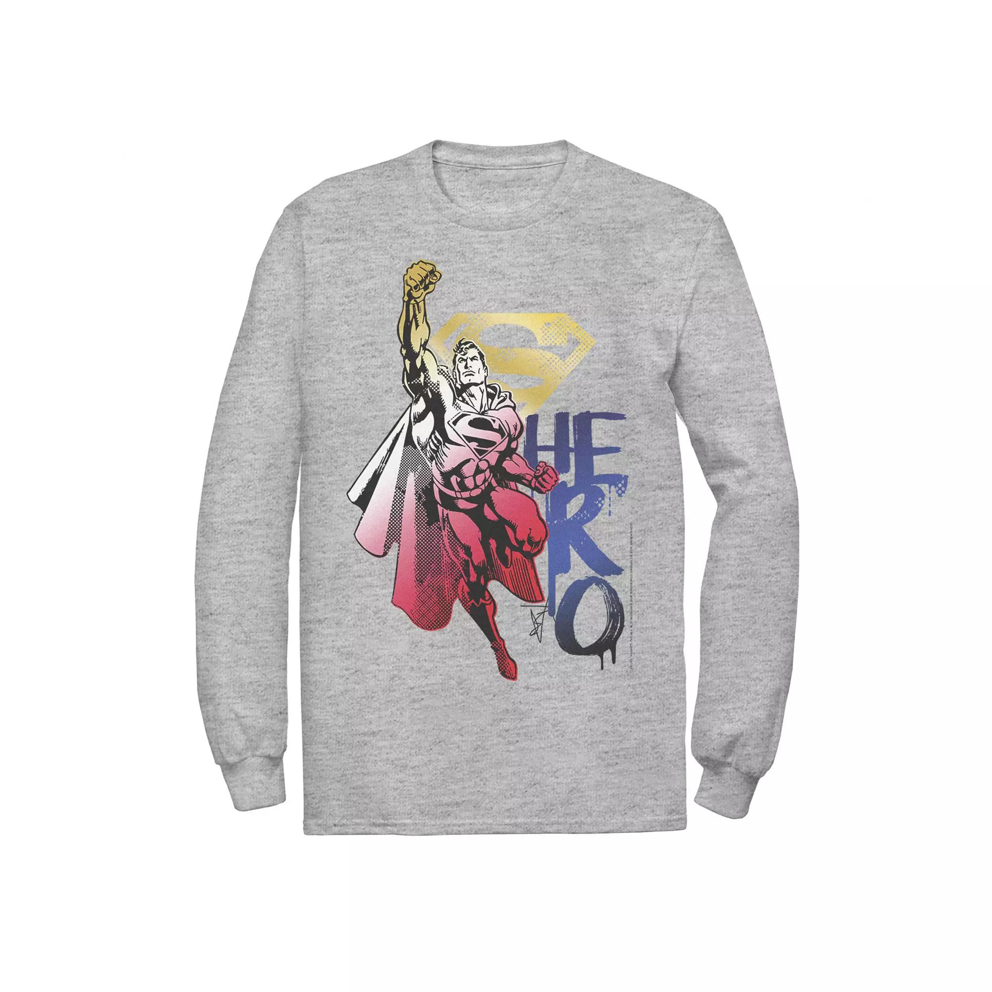 Men's DC Comics Superman Spray Paint Hero Tee, Size: XL, Athletic Grey Product Image