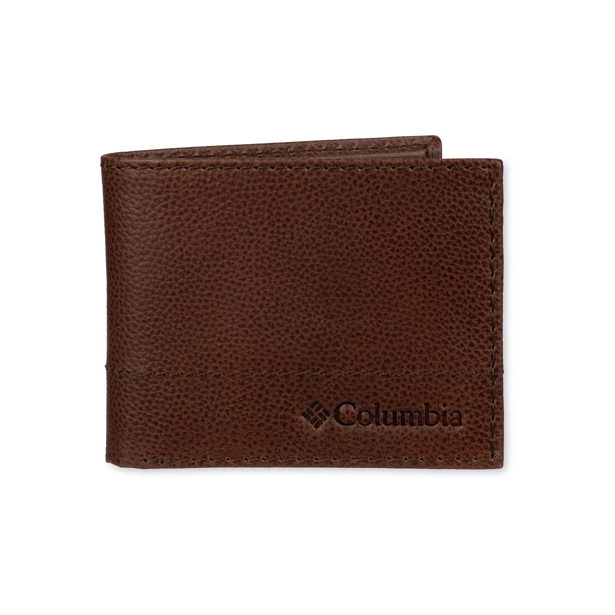 Men's Columbia RFID-Blocking Leather Bifold Traveler Wallet, Brown Product Image