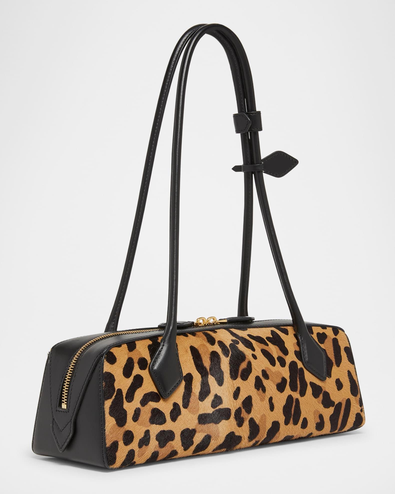 Le Teckel Medium Shoulder Bag in Leopard Calf Hair Product Image