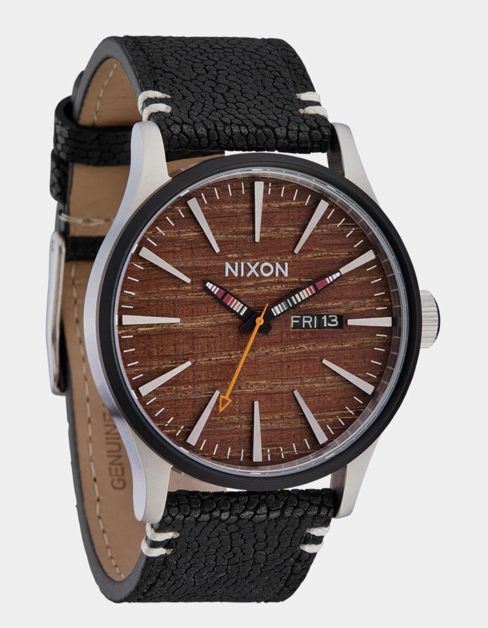 NIXON Sentry Leather Watch - WOOD Product Image