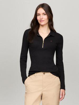 Long-Sleeve Zip Slim Fit Polo Product Image