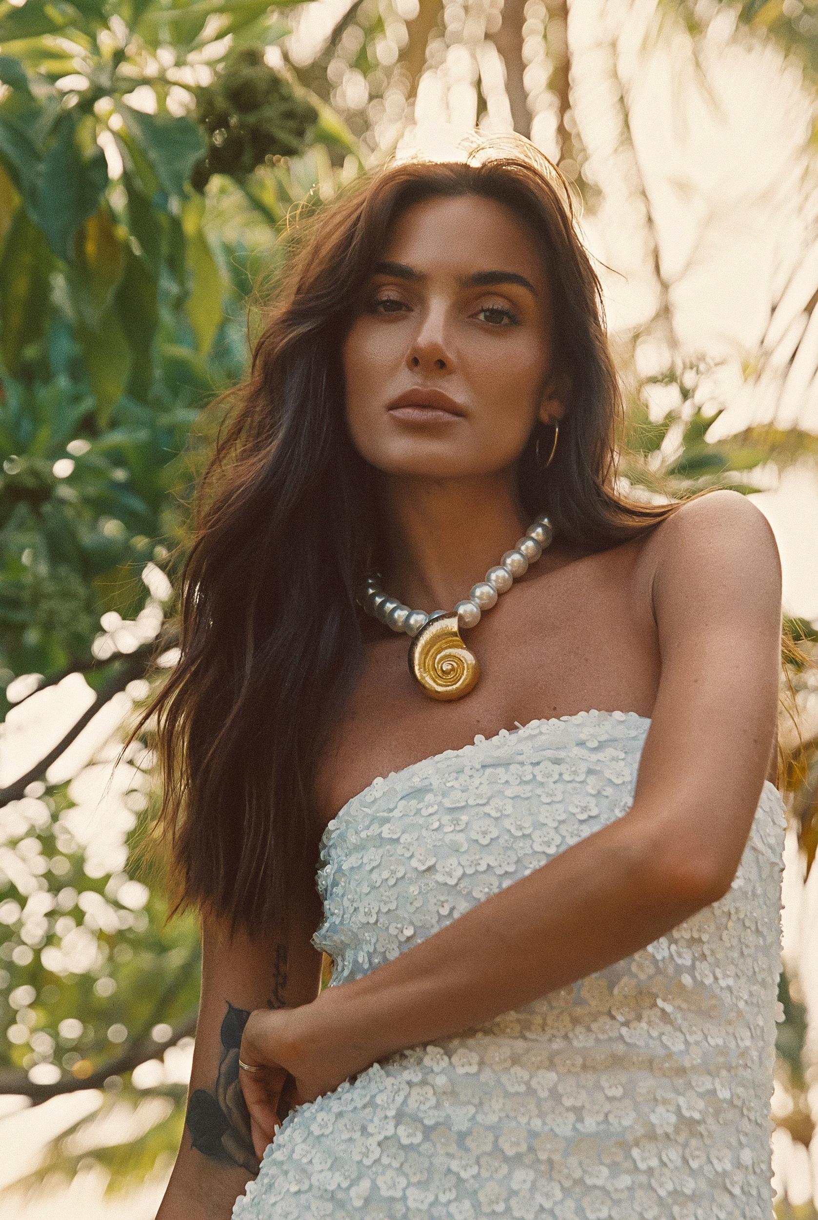 Hannah White Floral Applique Midi Dress Product Image