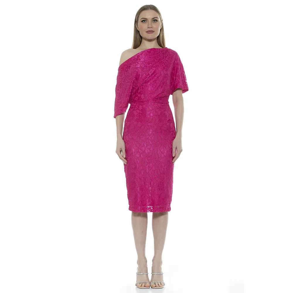 Women's ALEXIA ADMOR One-Shoulder Lace Sheath Dress,  Product Image