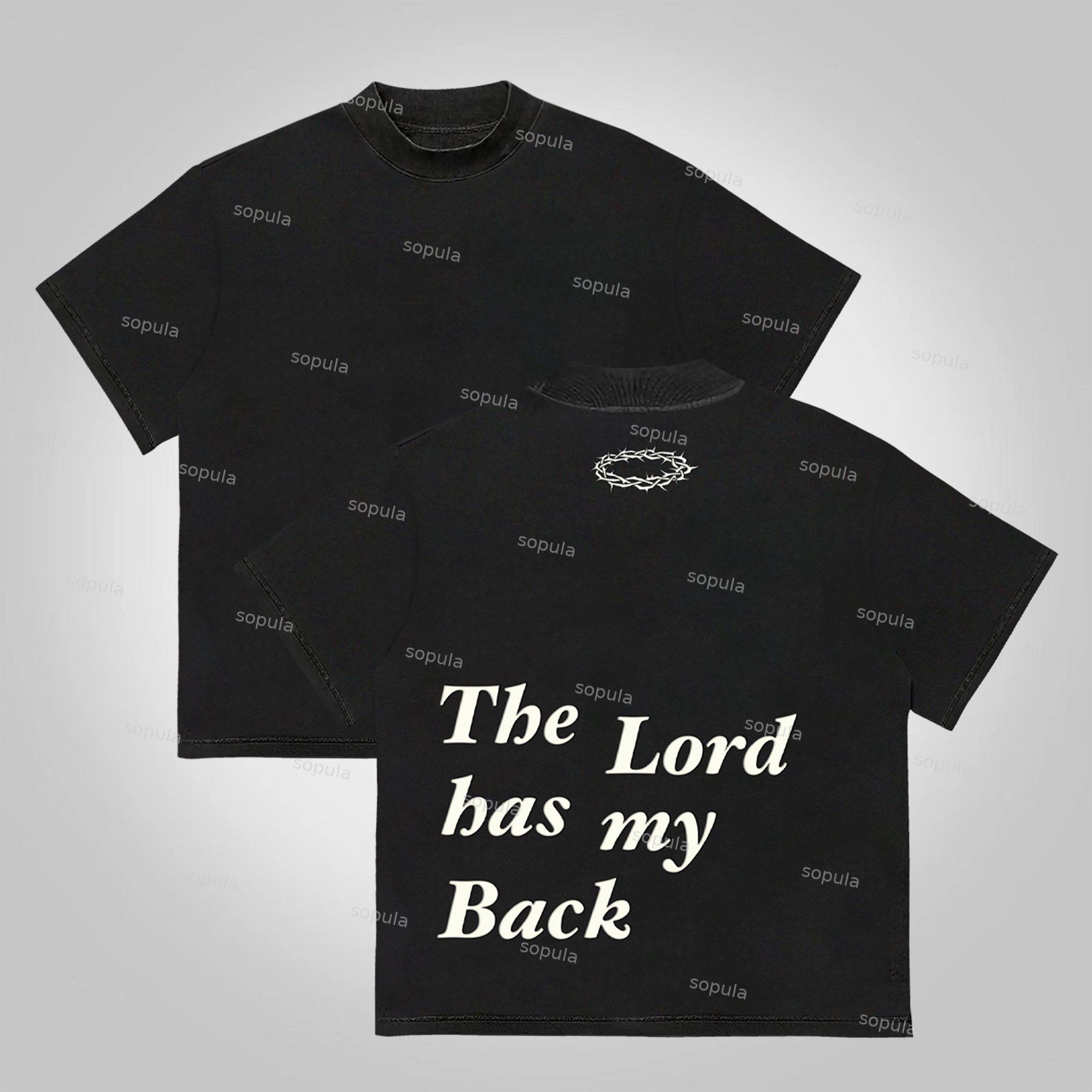 Sopula The Lord Has My Back Slogan Graphic Cotton T-Shirt Product Image