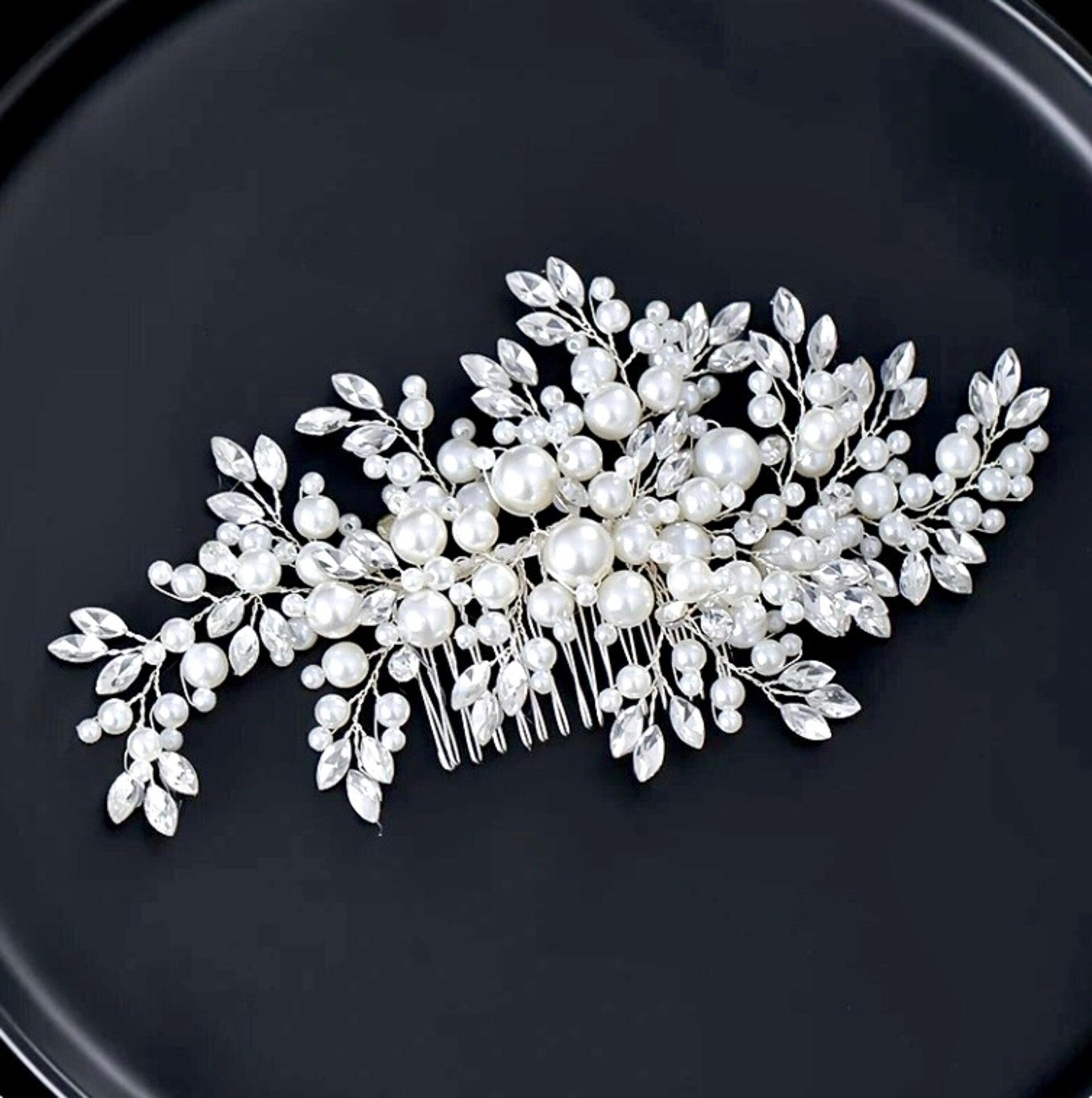 "Anjelica" - Pearl and Crystal Bridal Hair Comb Product Image