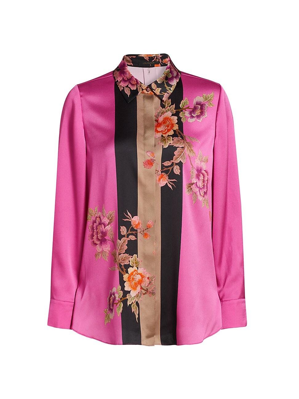 Womens Sabrina Floral Satin Blouse Product Image
