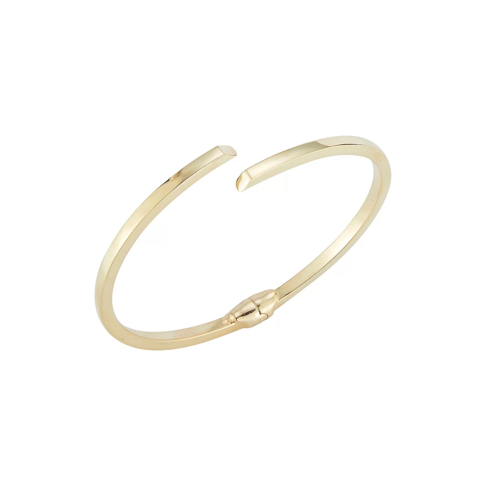 Sunkissed Sterling Hinge Bypass Bracelet, Women's, Size: 7", Gold Tone Product Image