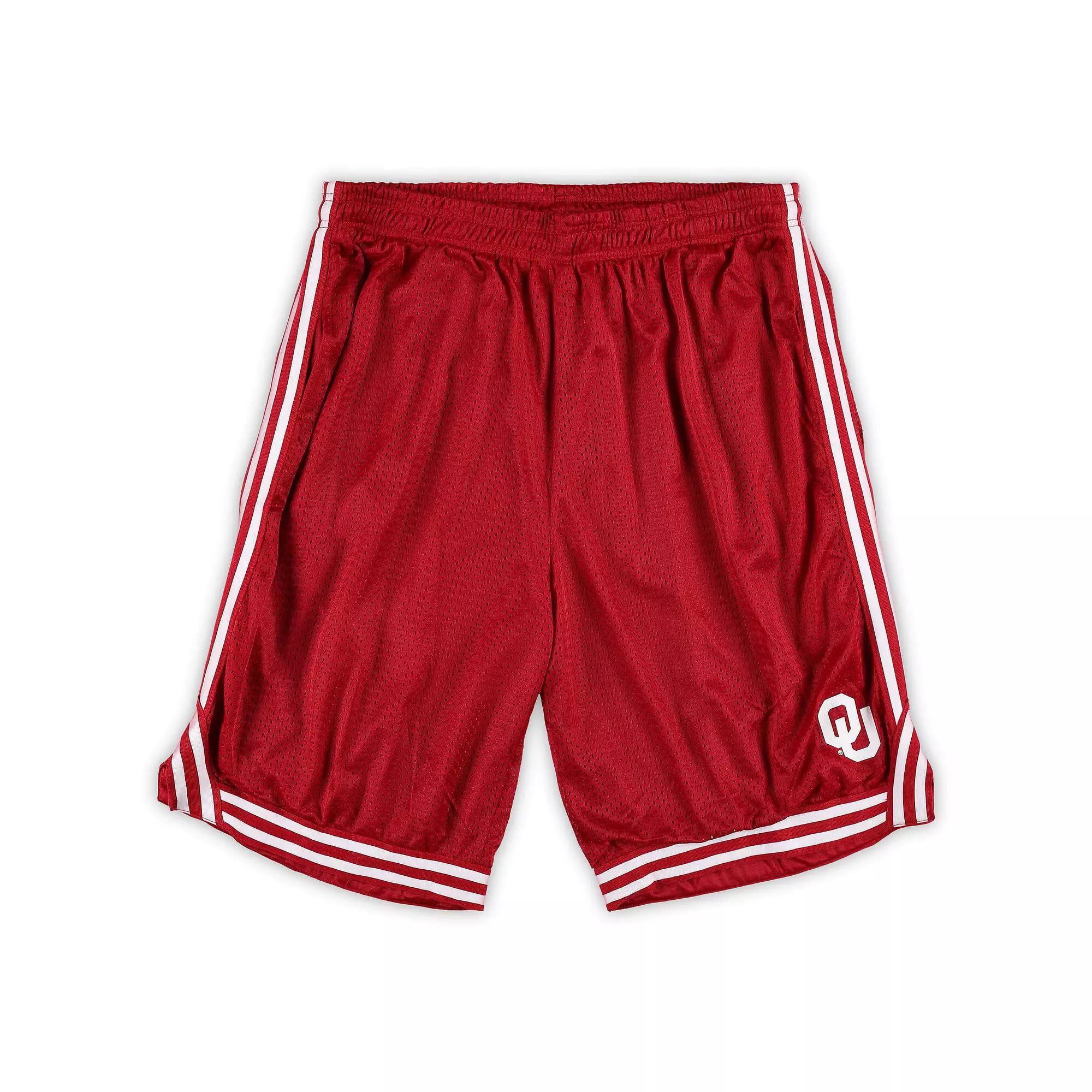 Men's Fanatics Crimson Oklahoma Sooners Big & Tall Dual Stripe Mesh Short,  Product Image