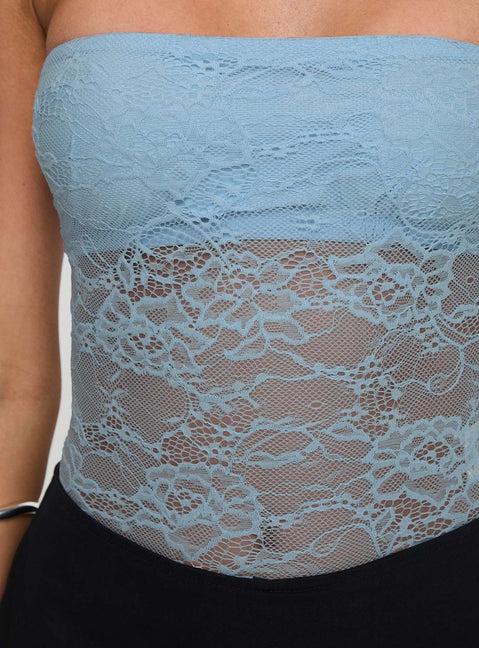 Cupcake Strapless Bodysuit Blue Product Image