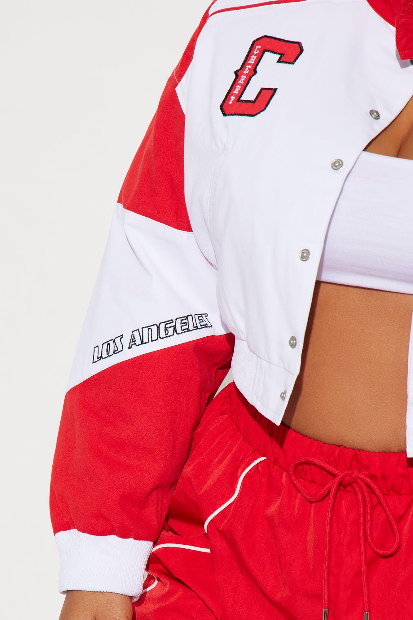 Cherry Bomb Bomber Jacket - Red/combo Female Product Image